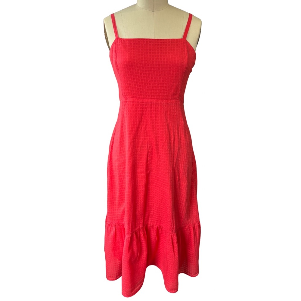 GAP Watermelon Red Midi Dress Cottagecore Size 10